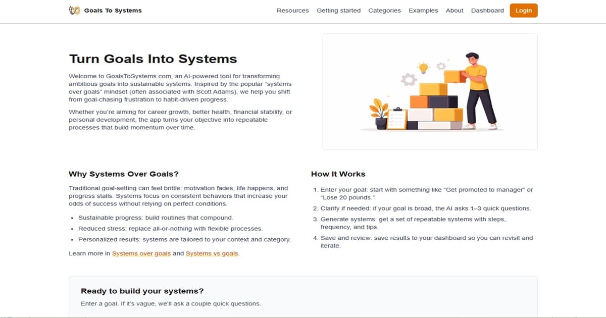 Goals To Systems